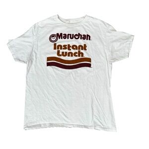 Maruchan Men’s Large White Short Sleeve Shirt 100% cotton